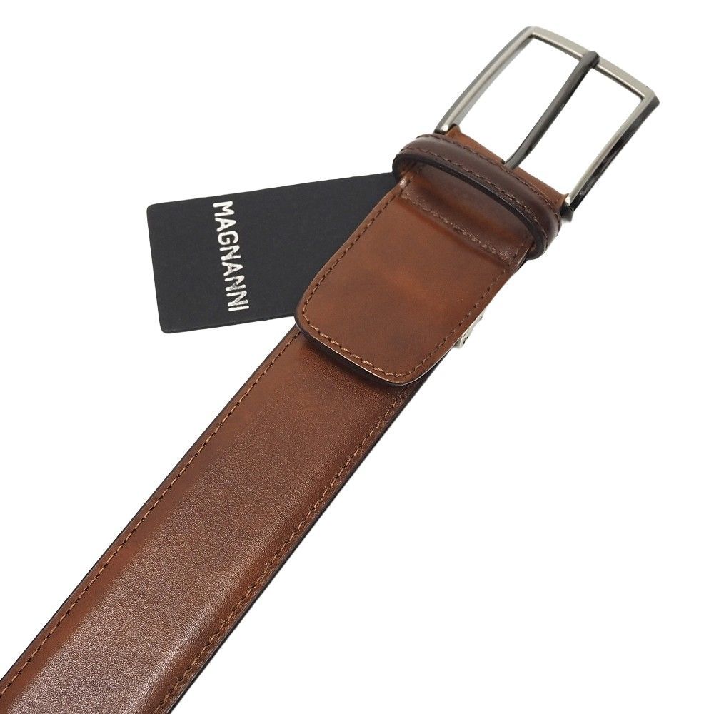 新品 MAGNANNI レザーベルト 【サイズ：FREE】 ブラウン パティーヌ