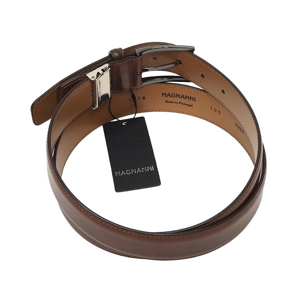 新品 MAGNANNI レザーベルト 【サイズ：FREE】 ブラウン パティーヌ