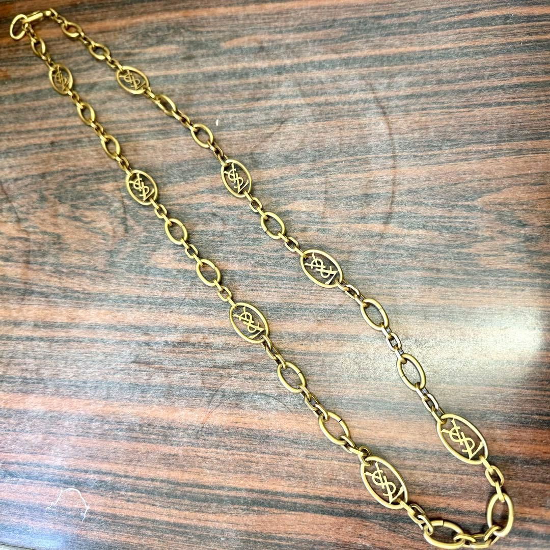 Yves Saint Laurent イヴサンローラン ゴールドチェーンネックレス YSL