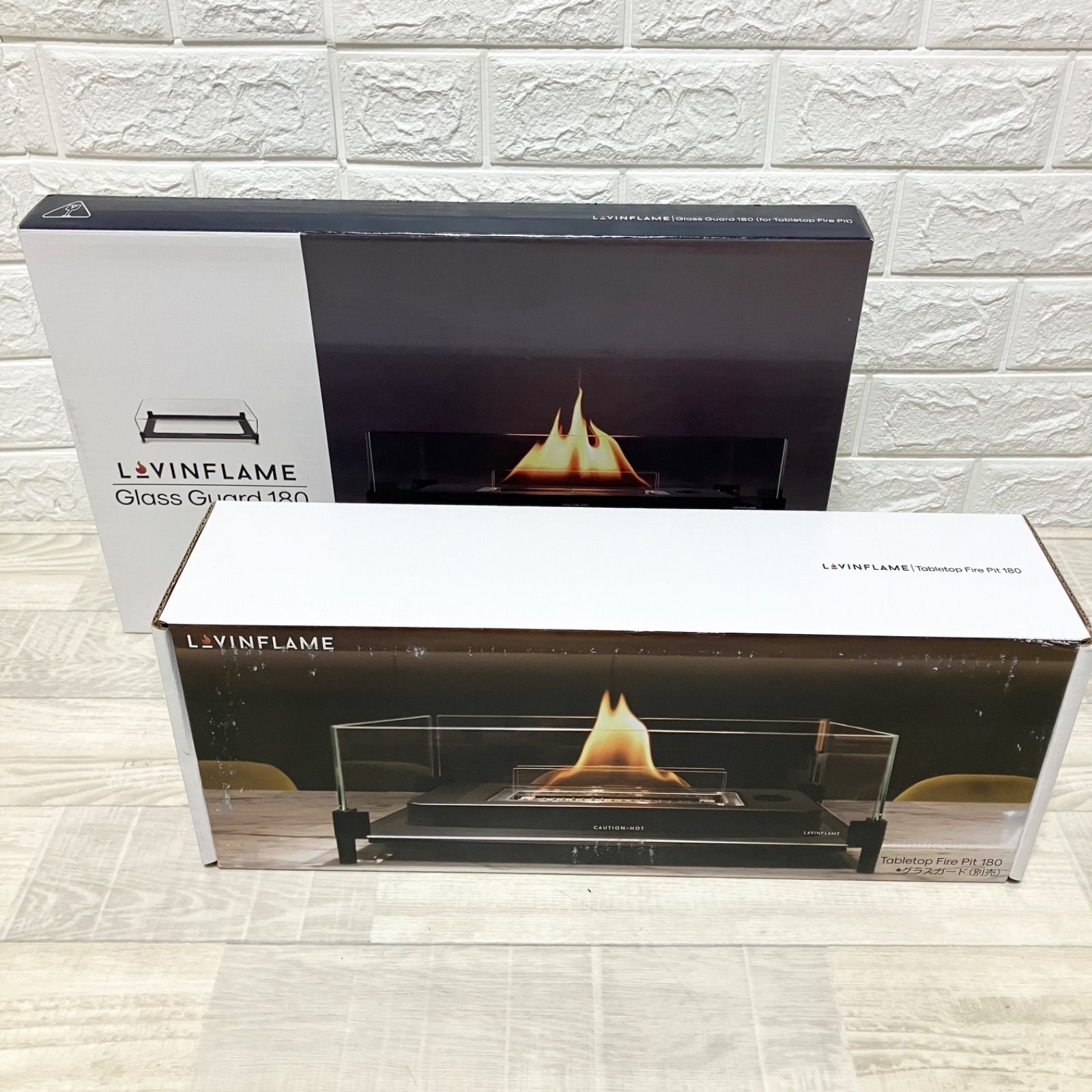 家庭用暖炉 ラビンフレーム テーブルトップ暖炉180 グラスガード180