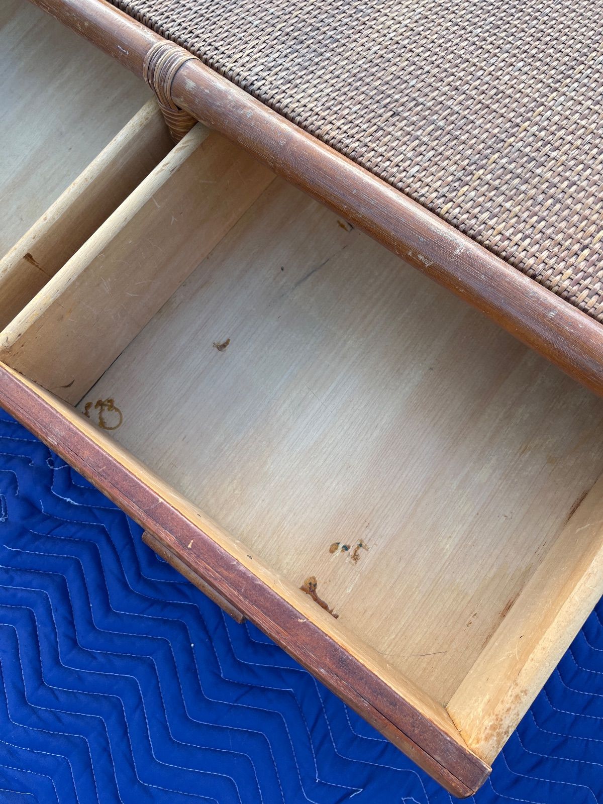 アンティーク】籐 ラタン サイドボード チェスト ローボード 6杯 古