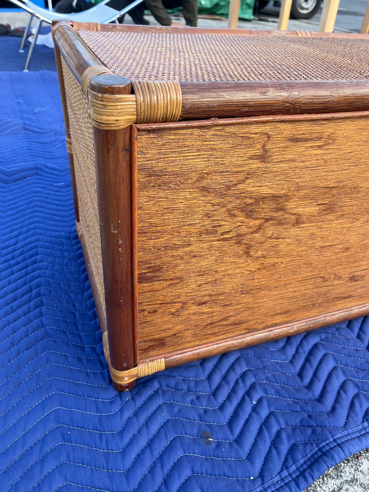 アンティーク】籐 ラタン サイドボード チェスト ローボード 6杯 古