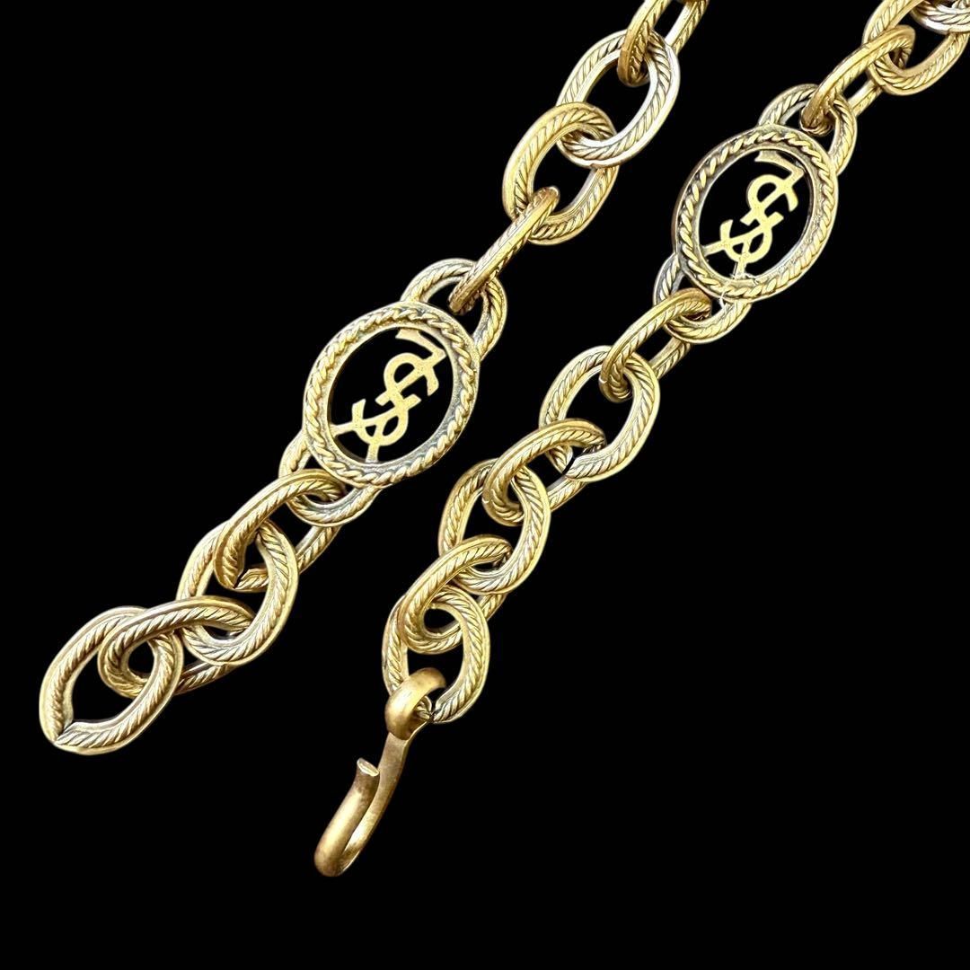 Yves Saint Laurent イヴサンローラン ゴールドチェーンネックレス YSL