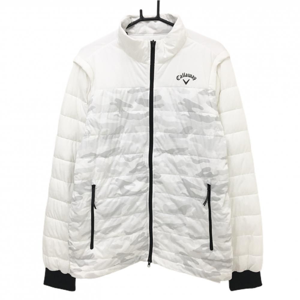 キャロウェイ 2WAY中綿ジャケット 白×ライトグレー 身頃迷彩柄