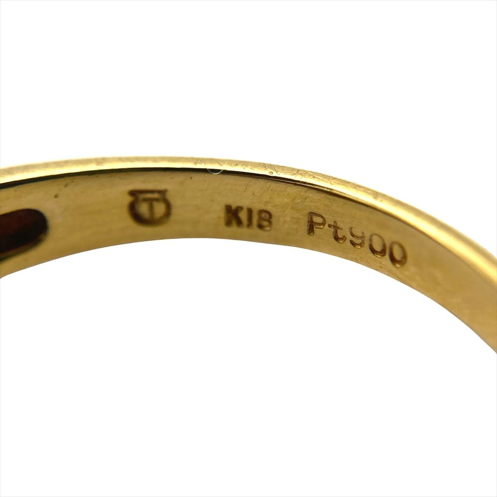 タサキ TASAKI コンビ リング 指輪 ダイヤモンド 0.06ct 約11号 K18 3g