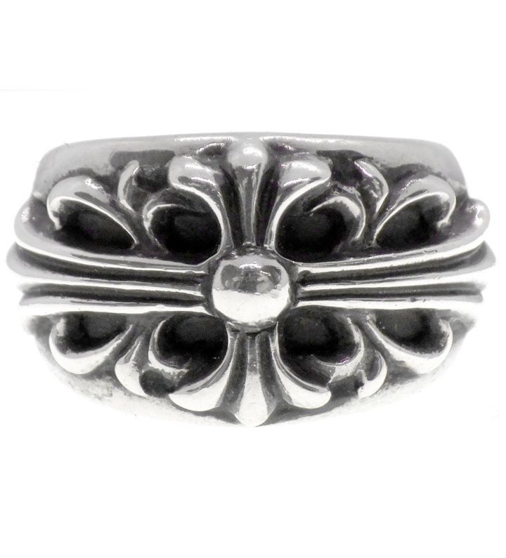 クロムハーツ CHROME HEARTS FLRL CRS フローラル クロス シルバー リング s 5018