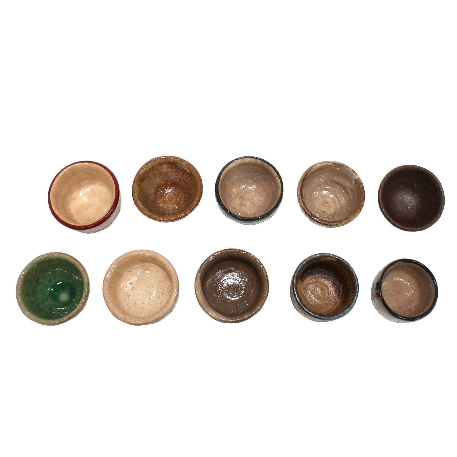 京焼 小川欣二 祝盃 十客揃い 作家物 ぐい呑み 酒器セット 共箱 ウコン布付き