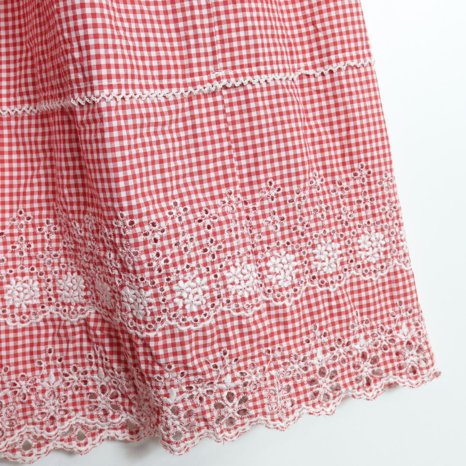 極美品】ピンクハウス☆ゆったり♪綿ローンワンピース 赤系 リボン