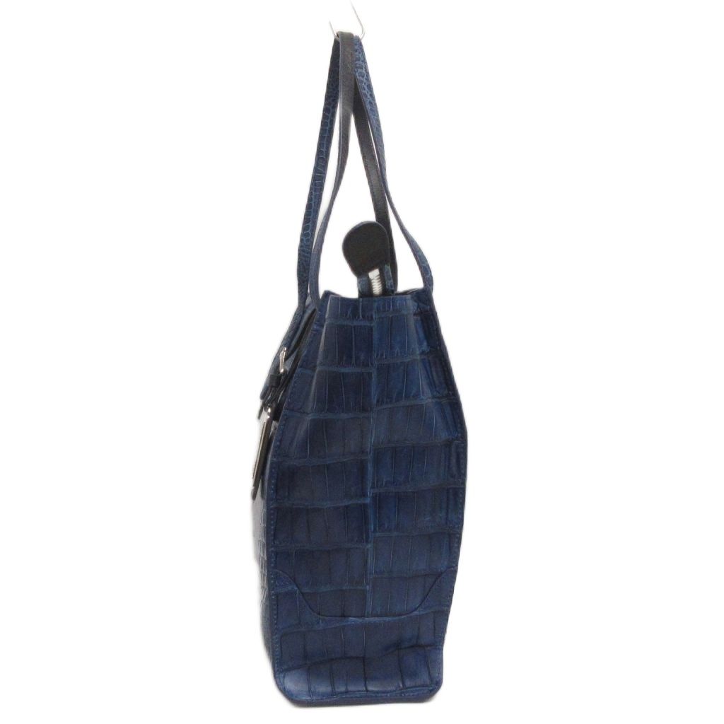 P*e様 Pelley Lusso クロコダイル ハンドバッグ ブルー系 ar0 美品 ペレリールッソ PELLEY LUSSO トートバッグ 肩がけ クロコダイル
