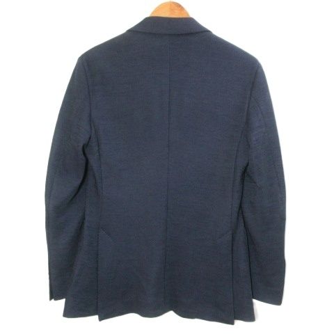 ユナイテッドアローズ UNITED ARROWS ジャージ シングル 2ボタン テーラードジャケット COMFORT EASY 1121-110-3097 背抜き ウール 46 M相当 紺 ネイビー X