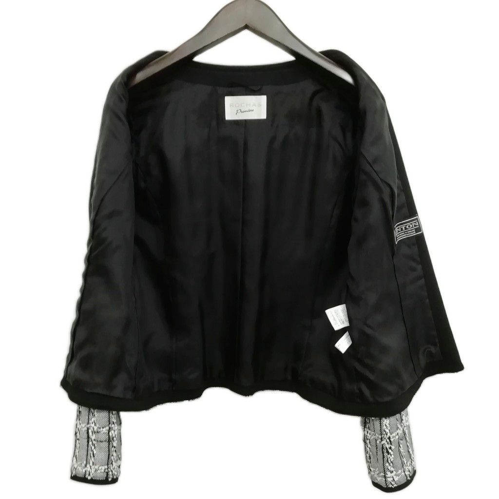 ロシャス ROCHAS ノーカラージャケット 美品 ROCHAS 【公式通販】