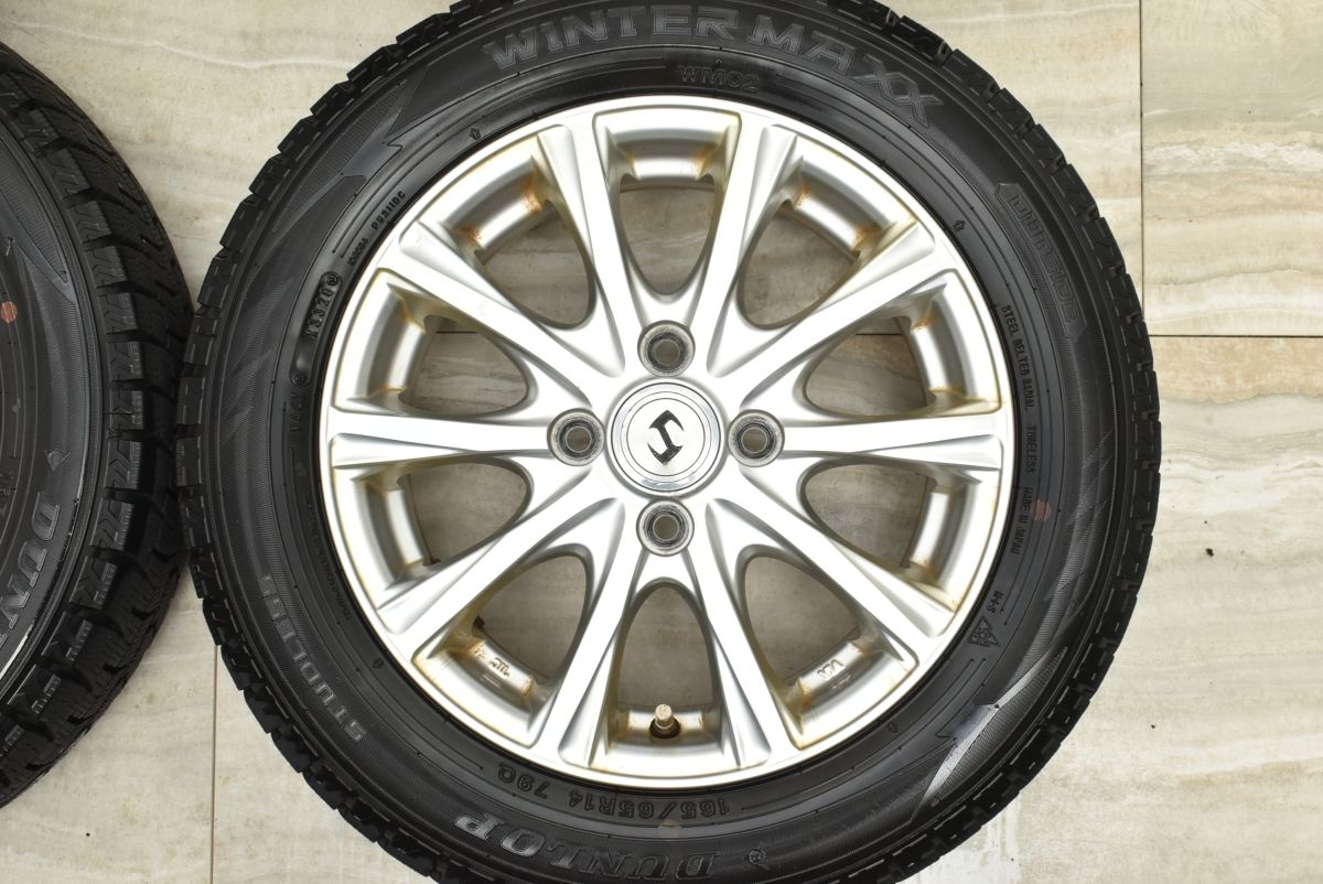  交換用に ジョーカー 14 in 4 5 J 45 PCD 100 ダンロップ ウィンターマックス WM 02 165 65 R パッソ ルーミー デリカD 2 トール ブーン 14インチ タイヤ ホイールセット