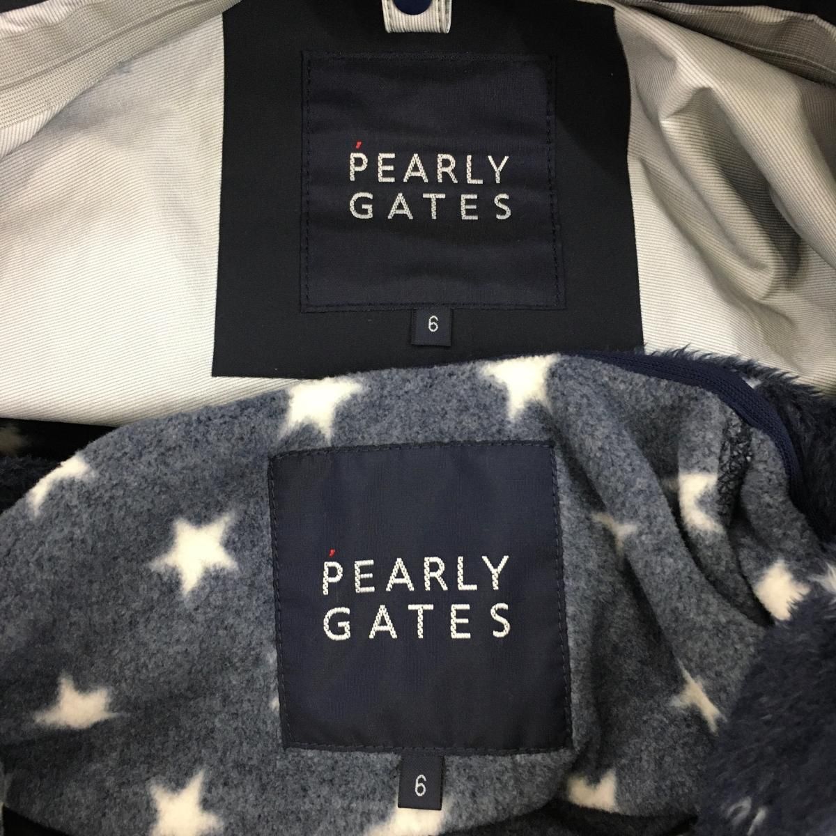 超 パーリーゲイツ 4 WAYジャケット ネイビー×白 フリースライナー付 止水テープ メンズ 6 XL ゴルフウェア PEARLY GATES 大学ゴルフ用品 プロゴルフ用品