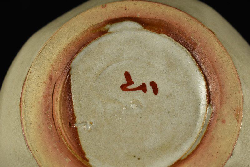 蔵A4355】神勝寺焼 陶津窯 藤本明成 赤絵 菓子器 共箱 高さ18cm