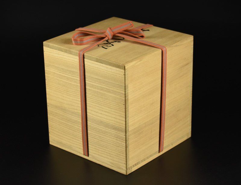 蔵A4355】神勝寺焼 陶津窯 藤本明成 赤絵 菓子器 共箱