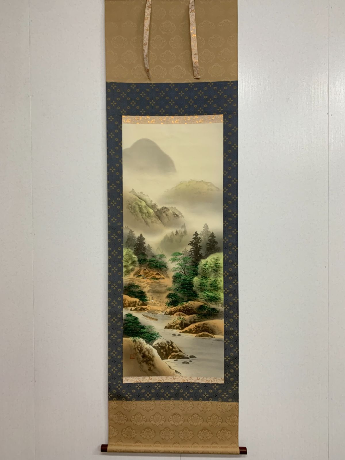 掛け軸】178 静山「彩色山水図」#茶掛 #掛軸 #古美術 #骨董 #お値下げ