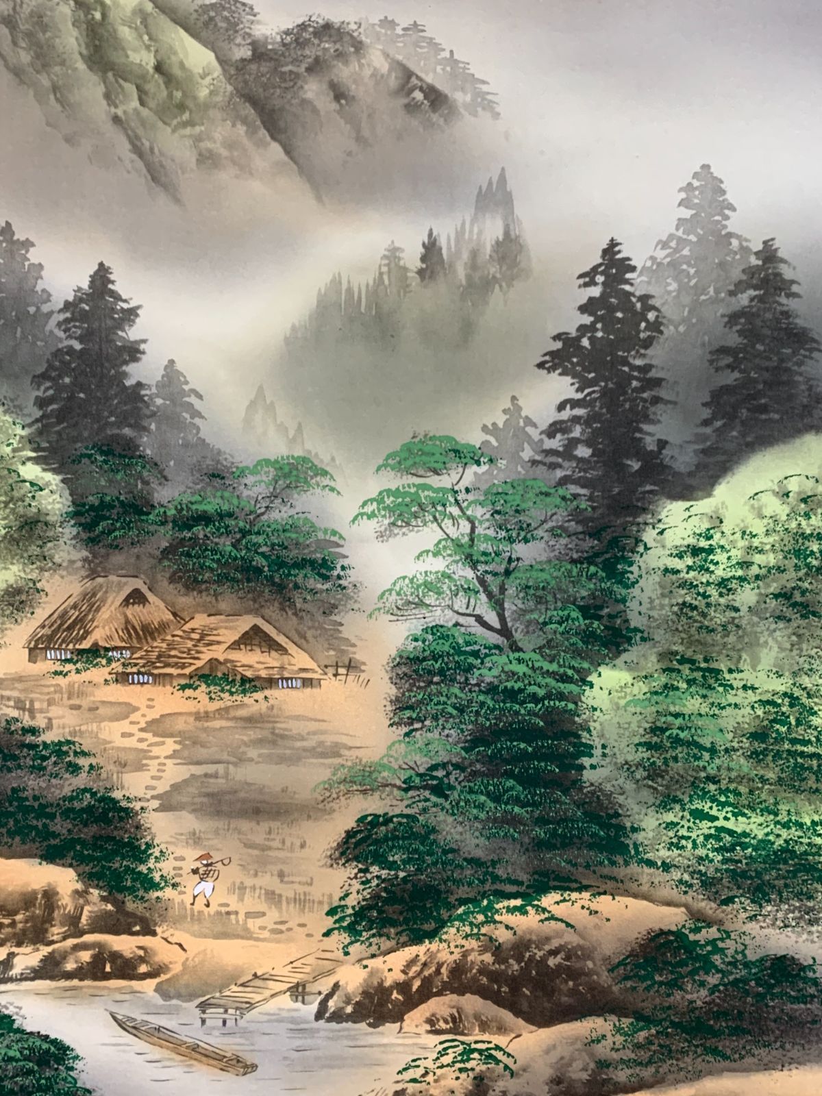 掛け軸】178 静山「彩色山水図」#茶掛 #掛軸 #古美術 #骨董 #お値下げ