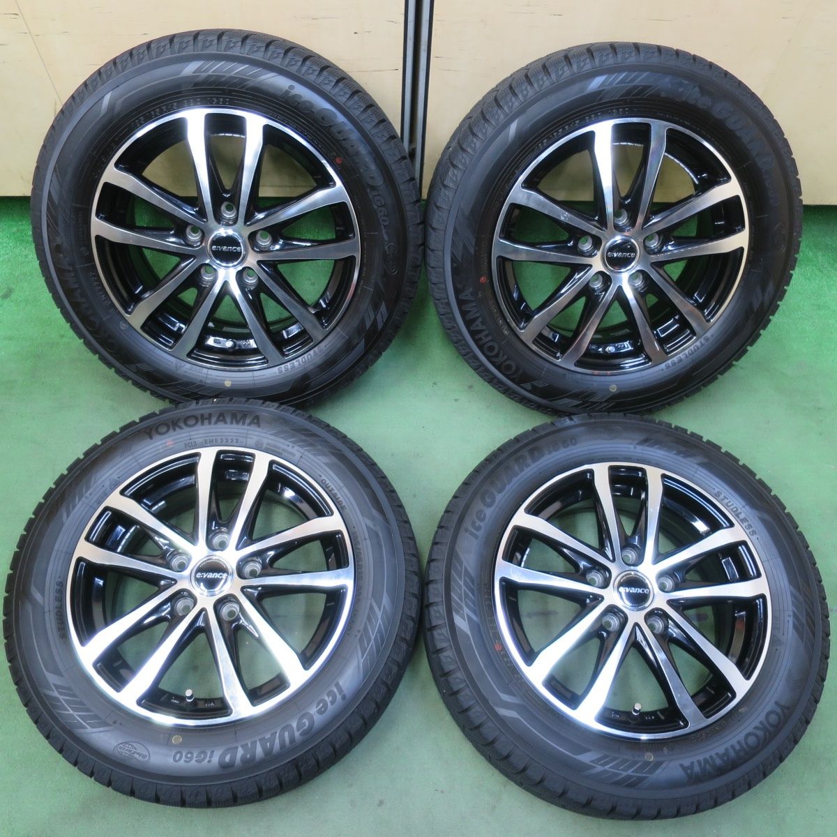 【バリ溝】ヨコハマタイヤ IG60 185/65R15 4本セット バリ溝！22年！9.5分☆スタッドレス 185/65R15 ヨコハマ アイスガード
