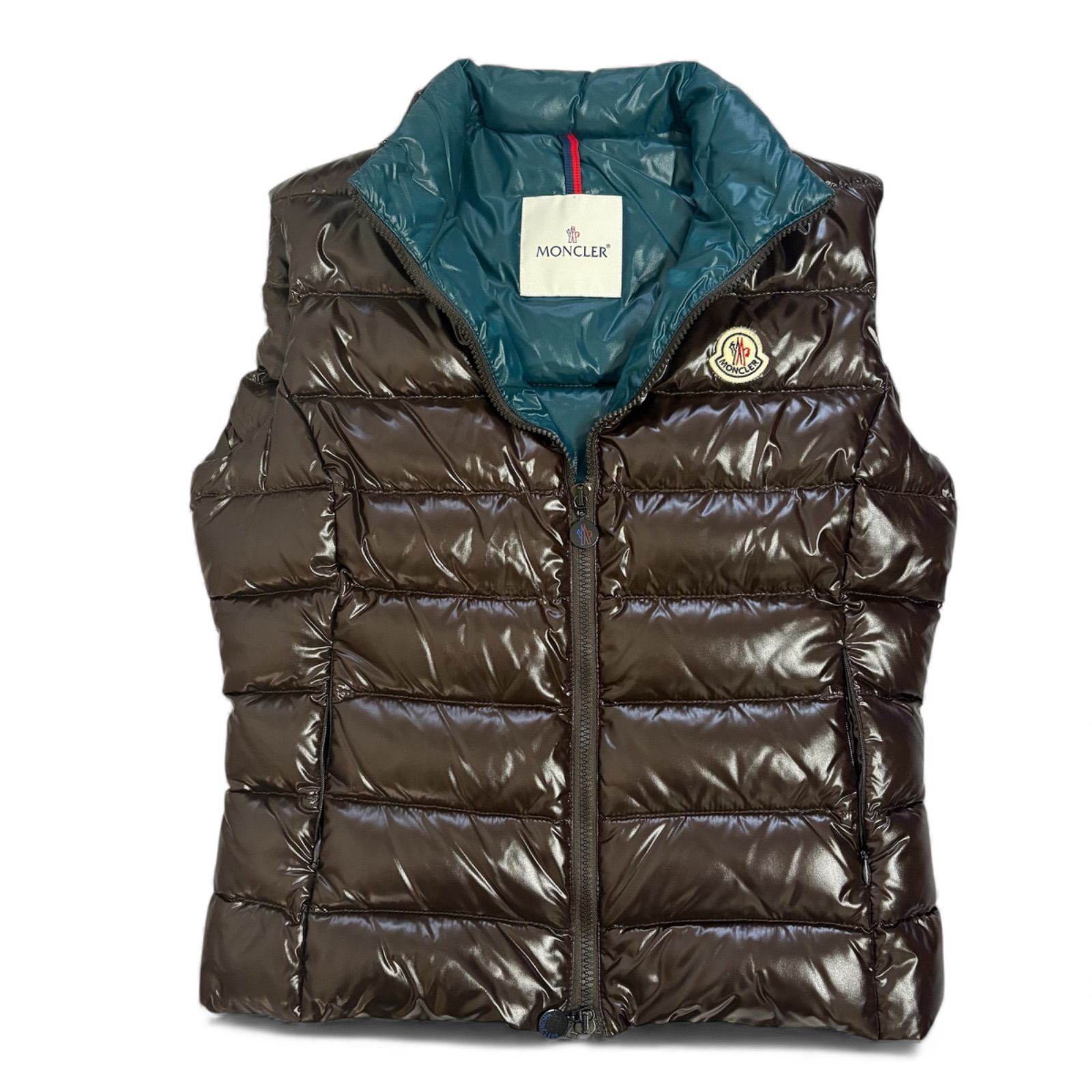【美品】モンクレール ダウンベスト GHANA シャイニー ロゴワッペン 黒 S 極美品 MONCLER モンクレール ガーニー GHANY GILET ダウンベスト ジレ