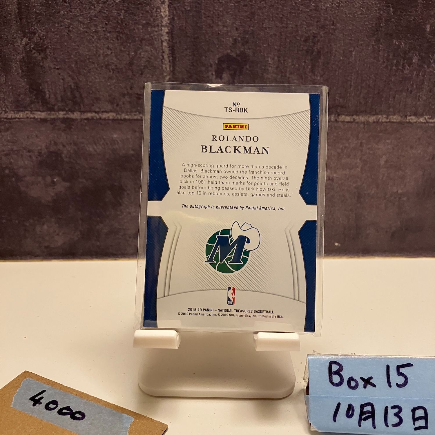 2018 Panini National Treasures Rolando Blackman 49/99 直筆サイン