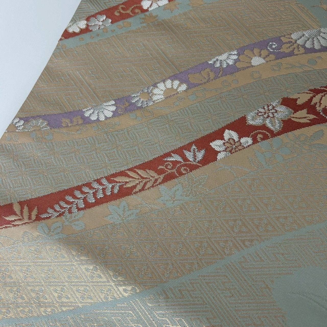 開き名古屋帯 正絹 美しい加工 文様 MA-1747 - メルカリ