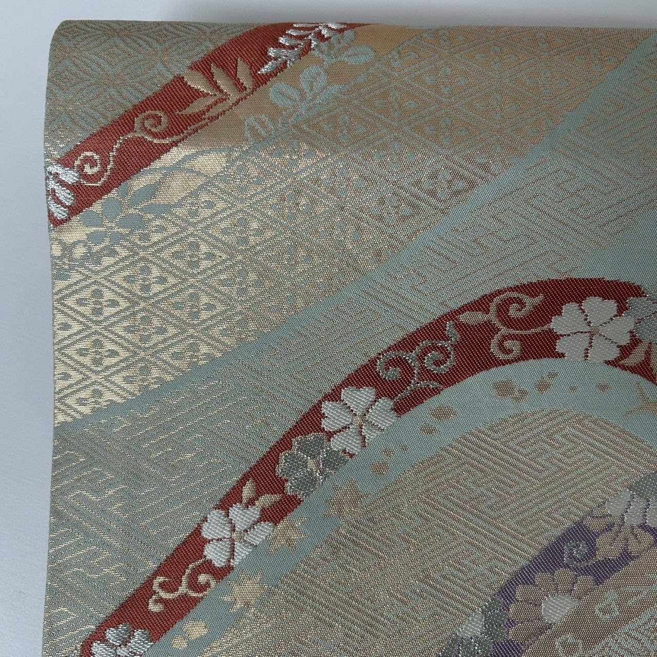 開き名古屋帯 正絹 美しい加工 文様 MA-1747 - メルカリ