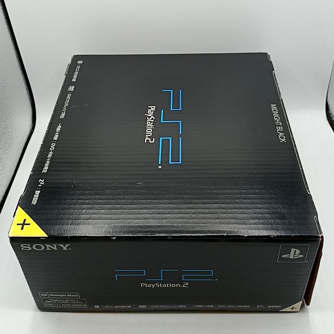 中古美品】PS2 Playstation2 SCPH-50000 NB ミッドナイトブラック 外箱
