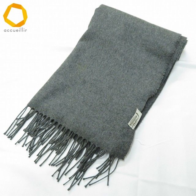 【AGNONA】アニオナ マフラー イタリア製　カシミヤ100% チャコール wxe アニオナ AGNONA マフラー グレー 無地 シルク イタリア製
