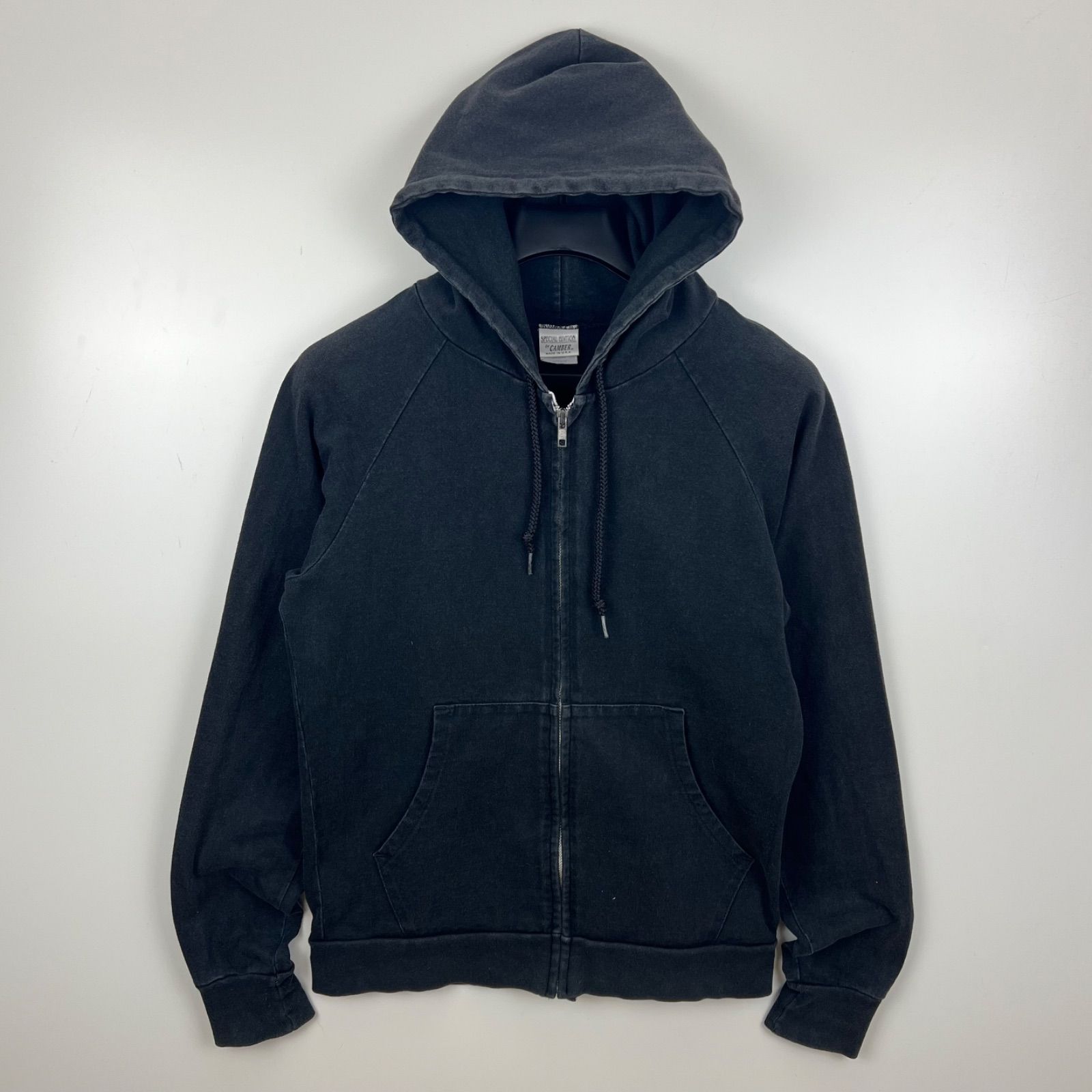 CAMBER USA faded black zip hoodie M キャンバー アメリカ製 薄手