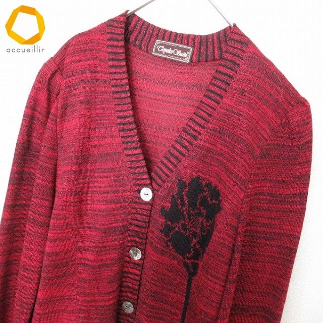 斉藤都世子 サイトウトヨコ ニットワンピース シェルボタン 花柄