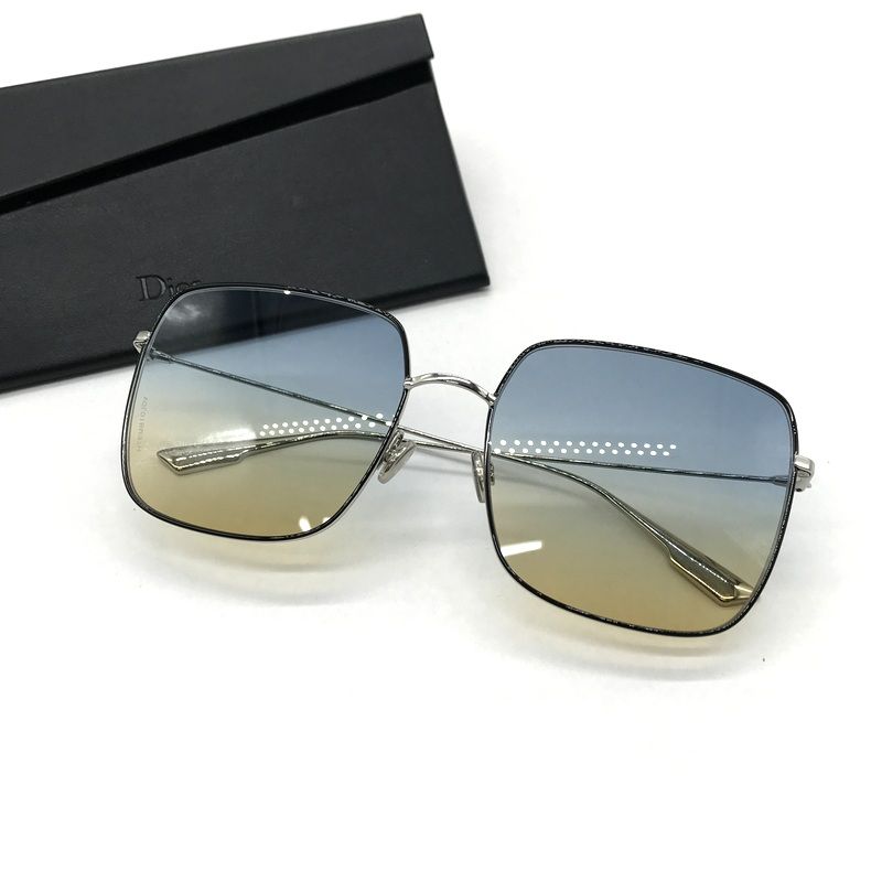 Christian Dior クリスチャンディオール サングラス 84J84 アイウェア メガネ 眼鏡 めがね スクエア型 59□18 145 シルバー 小物 B14219◆