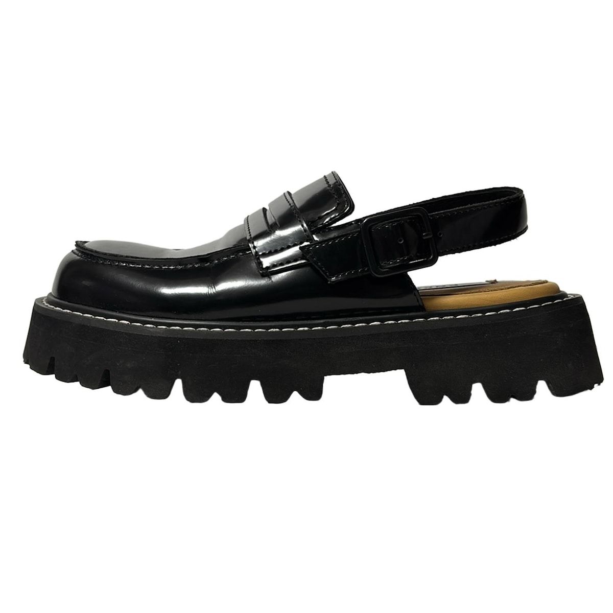 ENFÖLD エンフォルド　ブラックサンダル 37 ENFOLD(エンフォルド) サンダル 37 レディース - 黒 レザー - メルカリ