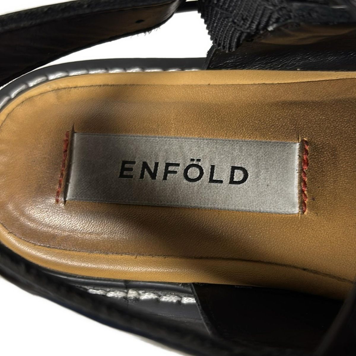 ENFOLD(エンフォルド) サンダル 37 レディース - 黒 レザー - メルカリ