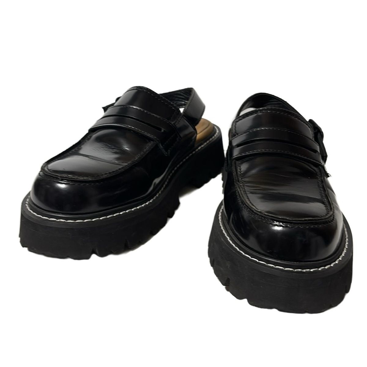 ENFÖLD エンフォルド　ブラックサンダル 37 ENFOLD(エンフォルド) サンダル 37 レディース - 黒 レザー - メルカリ