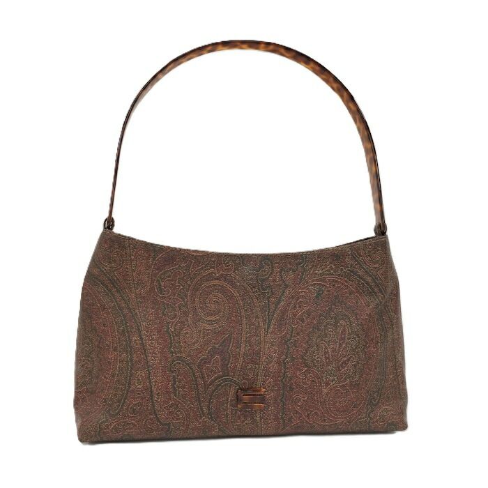 ETRO ハンドバッグ ペイズリー柄 べっこう柄 PVC プラスチック