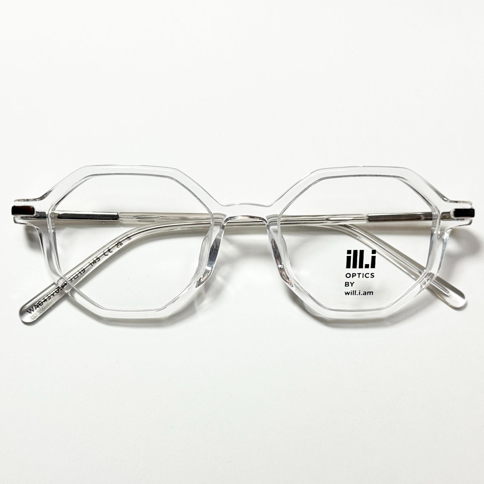 透明 メガネ Will.i.am 正規 ウィルアイアム ケース付き イタリア社 オクタゴン Crown Panto クラウンパント