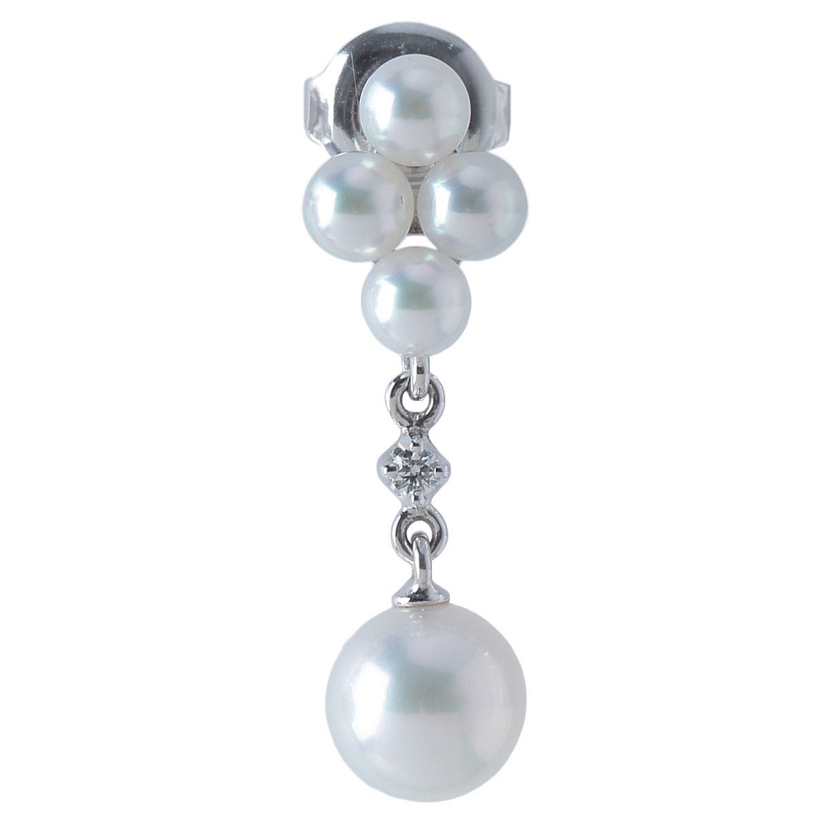 ミキモト ベビーパール ダイヤ ピアス PE-768PU型 アコヤパール3.5mm