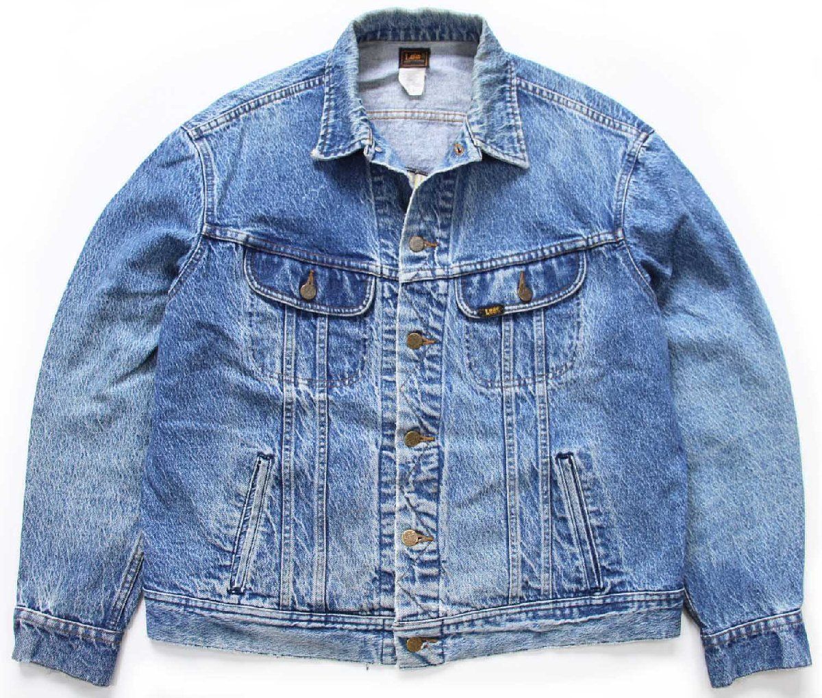 90s Leeリー THE MOVIE CHANNEL 刺繍 デニムジャケット 4ポケット 44L