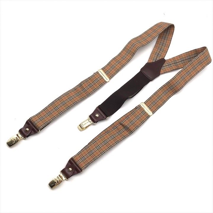 Burberry バーバリー ノバチェック サスペンダー ブランド 服飾 ファッション 小物 ブラウン c 181