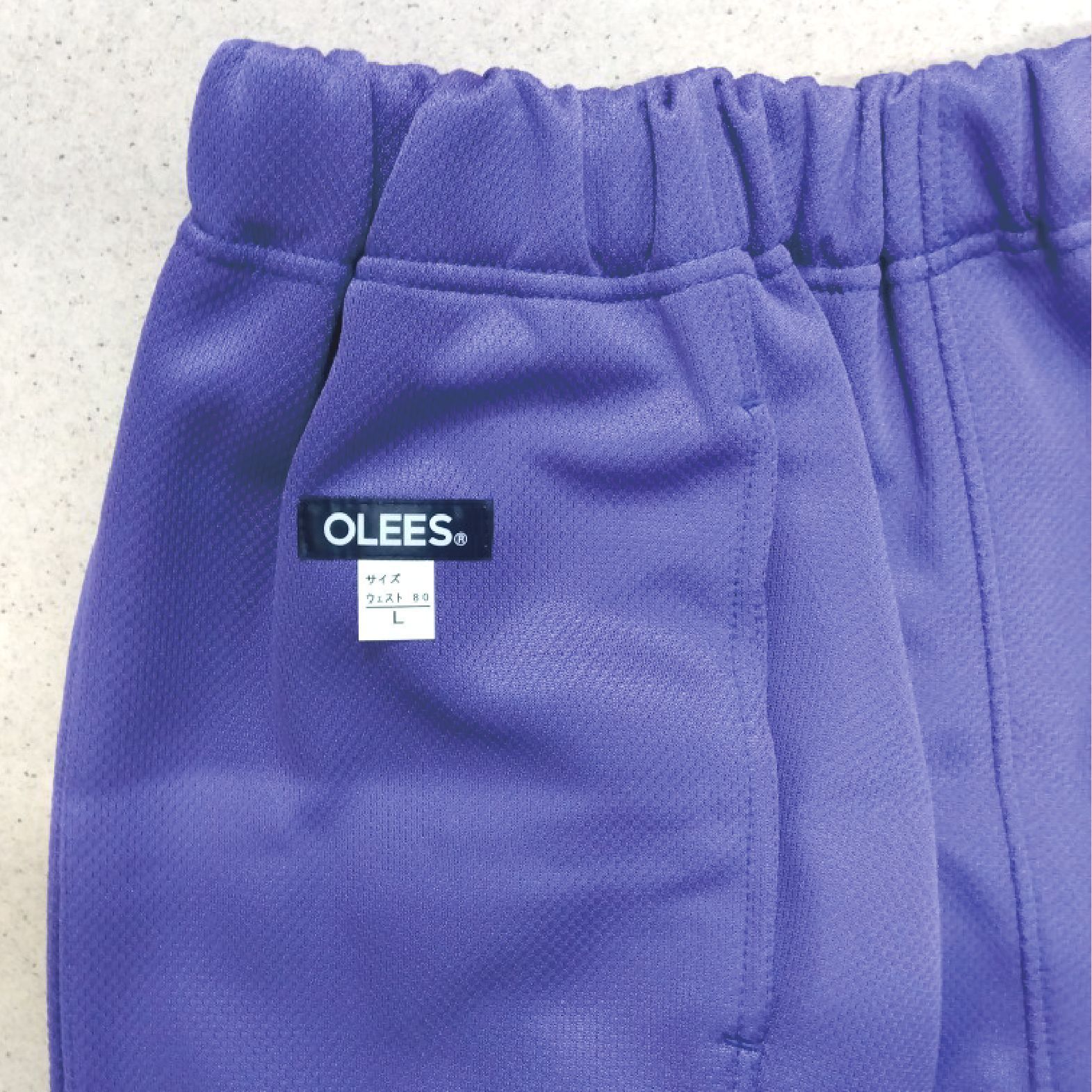値下げ品・新品】OLEES ジャージ パンツ 脇ポケット パープル 柄入り M