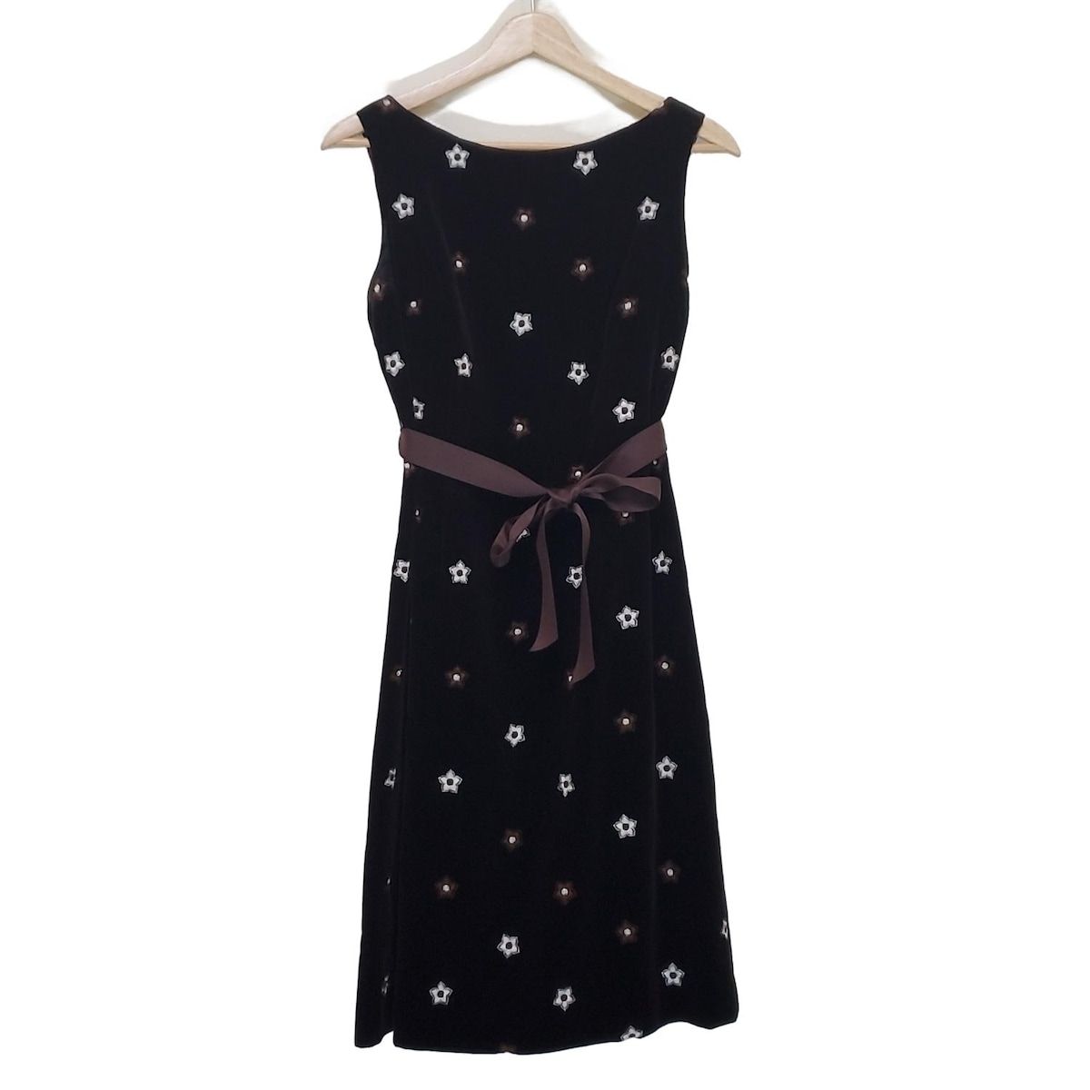 M S GRACY エムズグレイシー ワンピース サイズ40 レディース - ダークブラウン×アイボリー