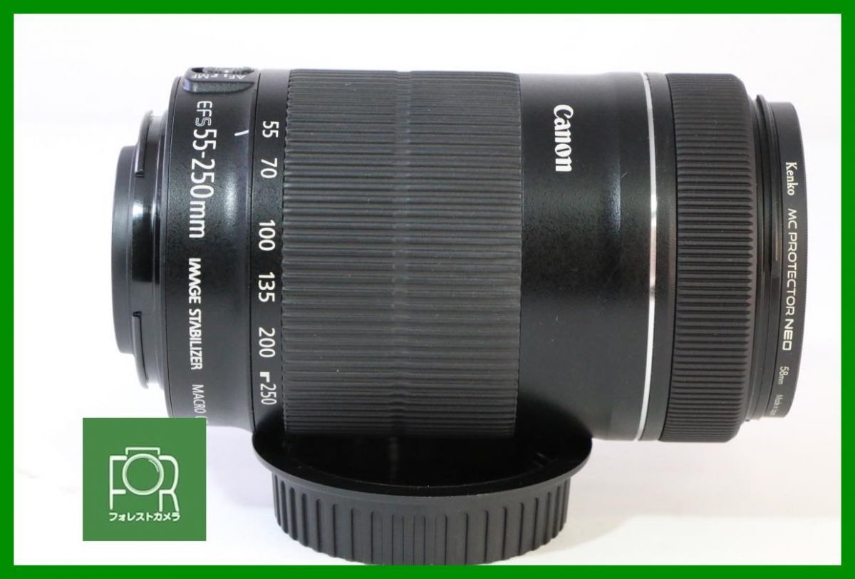 点検済 上品 CANON ZOOM EF S 55 250 mm F 4 5 6 IS STM 前後キャップ フィルター付き AD 225