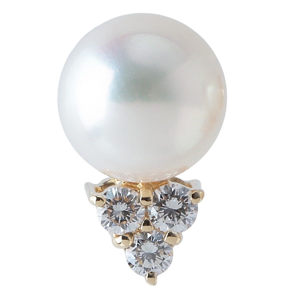 ミキモト ダイヤ パール ピアス 現行モデル PE-992PK型 アコヤパール