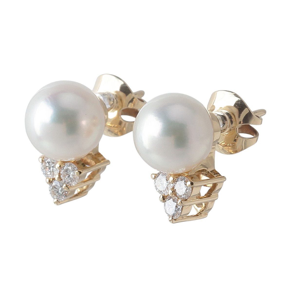 ミキモト ダイヤ パール ピアス 現行モデル PE-992PK型 アコヤパール