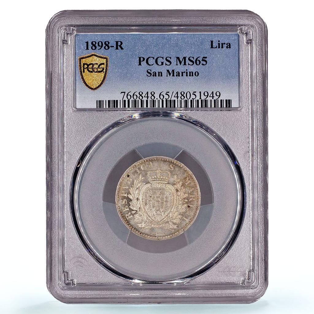 サンマリノ 1リラ 共和国貨幣 KM-4 MS65 PCGS 銀貨 1898 R - メルカリ