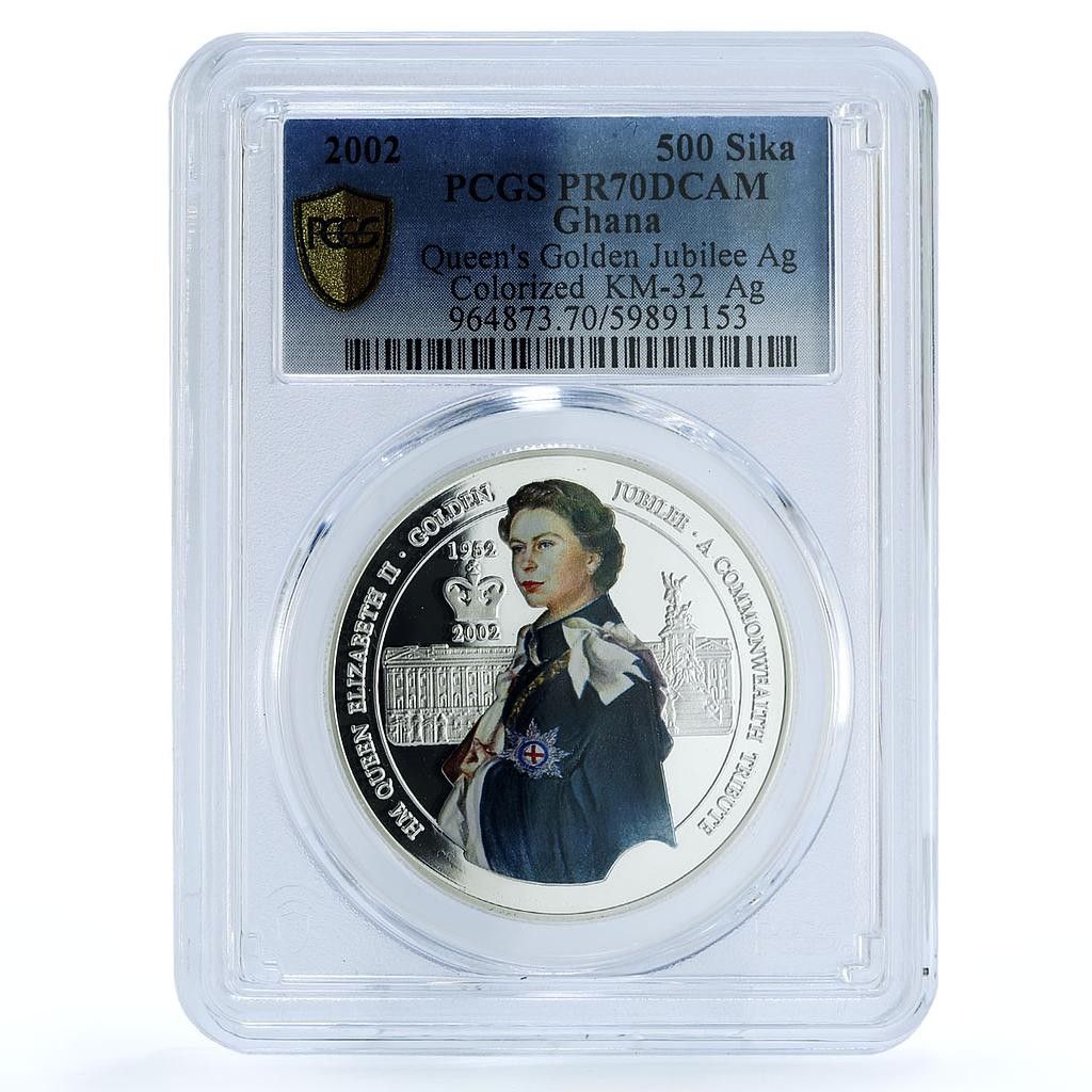 PCGS PR66DCAM 1974年 BVI 25C エリザベス 鑑定品 ガーナ 500 シカ エリザベス2世 ゴールデンジュビリー X#32 PR 70 PCGS