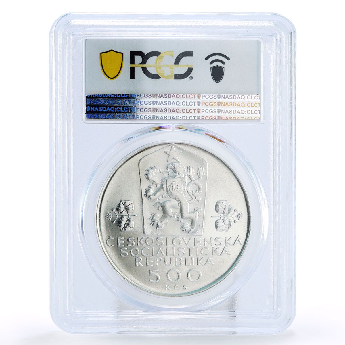 チェコスロバキア 500コルナ 国立連邦オークツリー MS69 PCGS 銀貨
