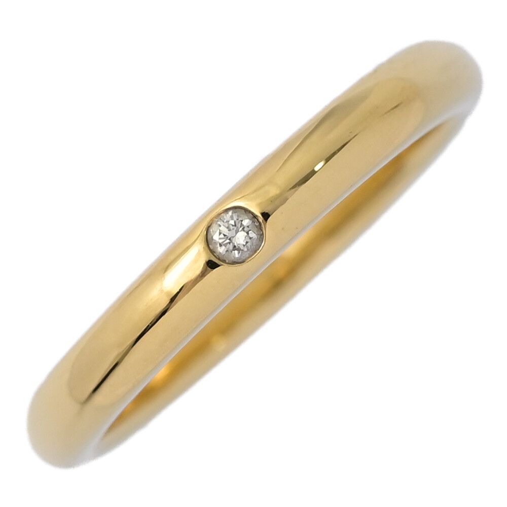 TIFFANY ＆ Co ティファニー エルサペレッティ･スタッキングバンド 1 P･ダイヤモンド リング･指輪 K 18 YG 750 3 8 g 12号 52 ♀ S レディース 598135
