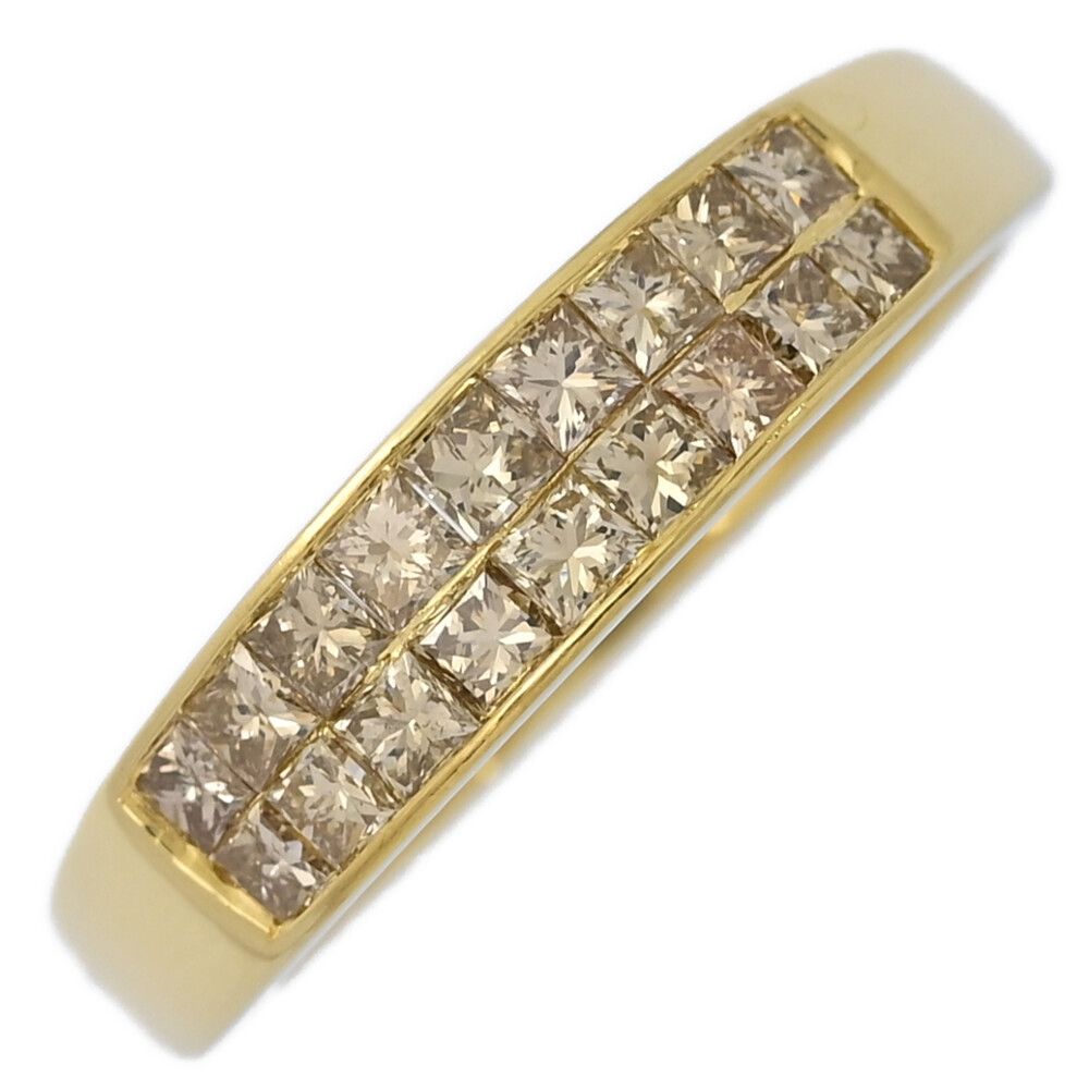 1 ct プリンセスカット ダイヤモンド リング･指輪 K 18 YG 750 3 2 g 21号 61 イエローゴールド プレゼント 記念日 ♀ S レディース 597949