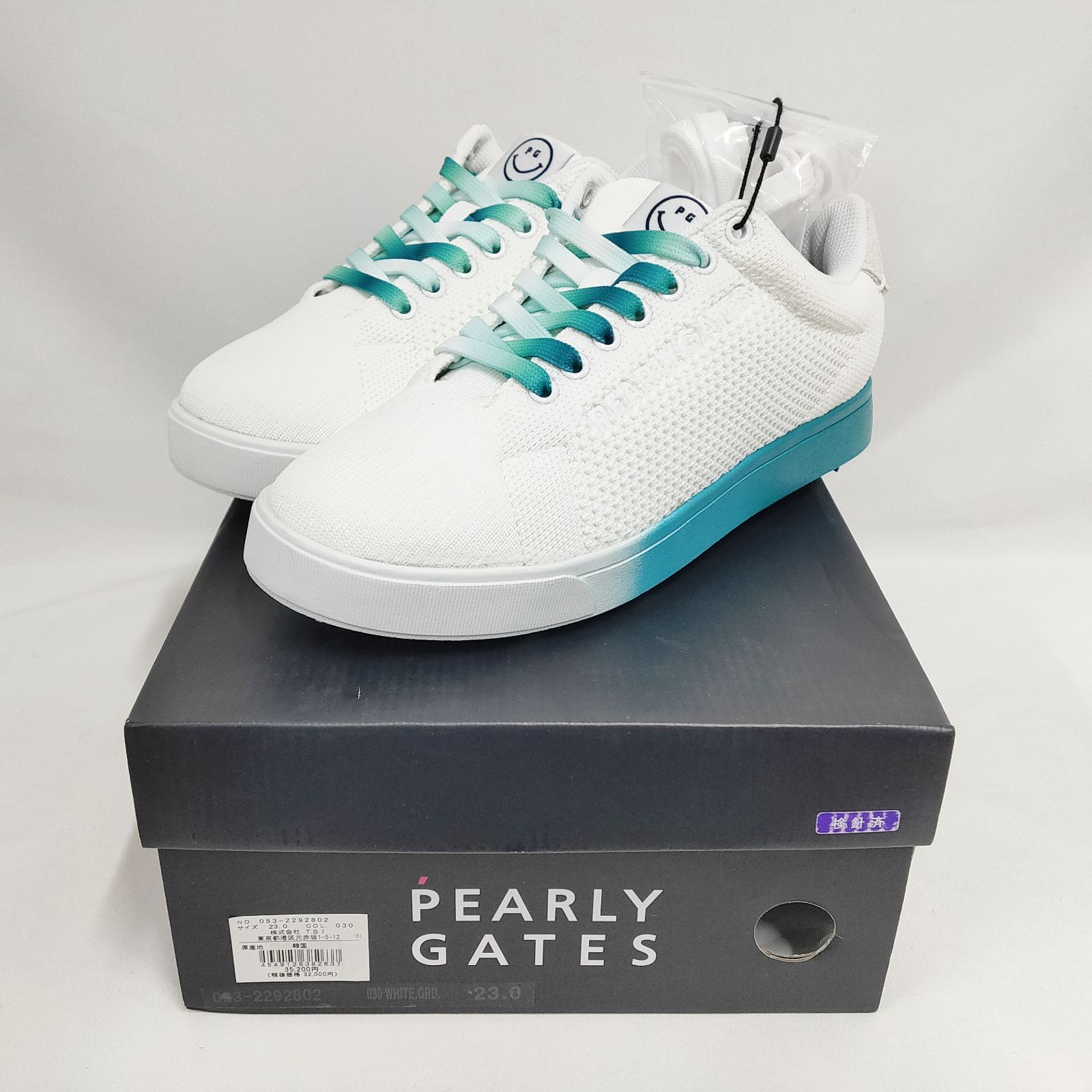 新品 未使用 PEARLY GATES アンダイド ニット ゴルフシューズ ホワイト